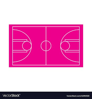pink basketball court icon