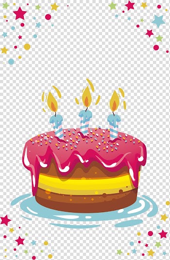 Pink birthday cake transparent background PNG clipart