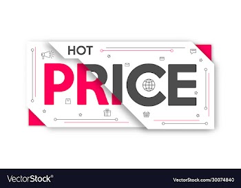 pink black and white hot price banner layout
