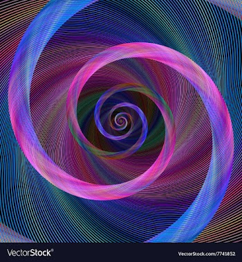 Pink blue abstract geometric spiral background vector image