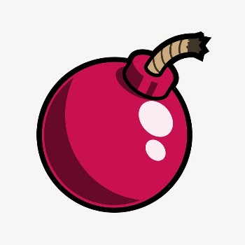 Pink bomb sticker, explosive illustration | Free PSD - rawpixel