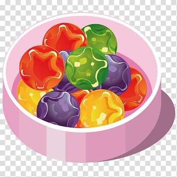 Pink bowl with red and green balls , confectionery gummi candy food fruit, Marbles transparent background PNG clipart
