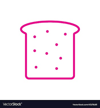 pink bread slice outline icon