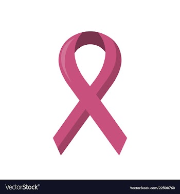 Pink breast cancer awareness ribbon isolated on a vector image