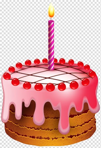 Pink, brown, and purple cake , Birthday cake , Birthday Cake with Candle transparent background PNG clipart