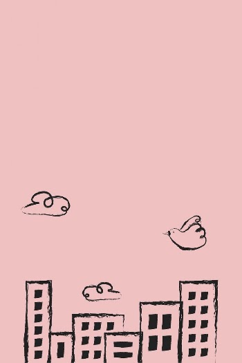 Pink buildings background, doodle border | Free Photo - rawpixel