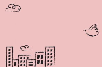 Pink buildings background, doodle border | Free Vector - rawpixel