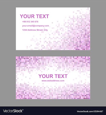 Pink business card template design vector image