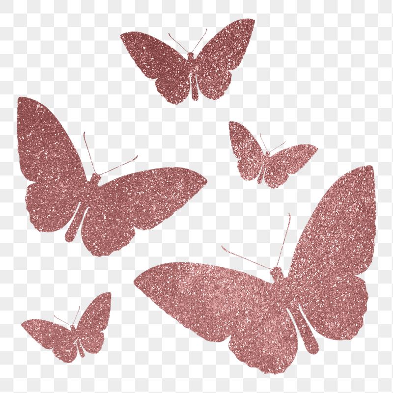 Pink butterflies png sticker, glittery | Free PNG - rawpixel