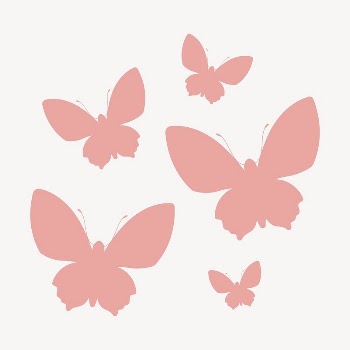 Pink butterflies silhouette clipart, flat | Free Vector - rawpixel