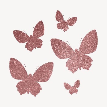 Pink butterflies silhouette clipart, glittery | Free Vector - rawpixel