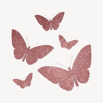 Pink butterflies silhouette clipart, glittery | Free Vector - rawpixel