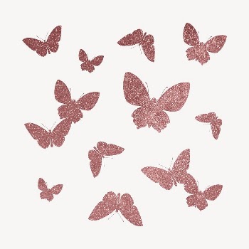 Pink butterflies silhouette clipart, glittery | Free Vector - rawpixel