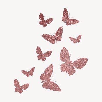 Pink butterflies silhouette clipart, glittery | Free Vector - rawpixel