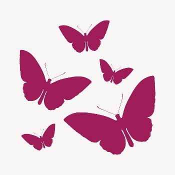 Pink butterflies silhouette sticker, flat | Free PSD - rawpixel