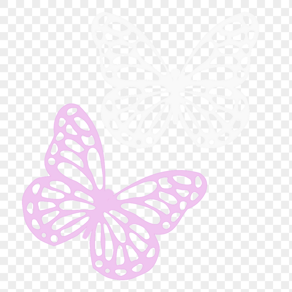 Pink butterfly png sticker, cute | Free PNG - rawpixel