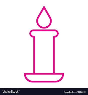 pink candle line art icon