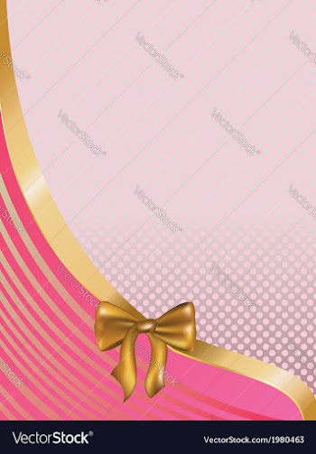 Pink Card with Golden Bow vector image
