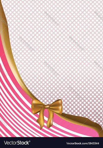 Pink Card with Golden Bow2 vector image