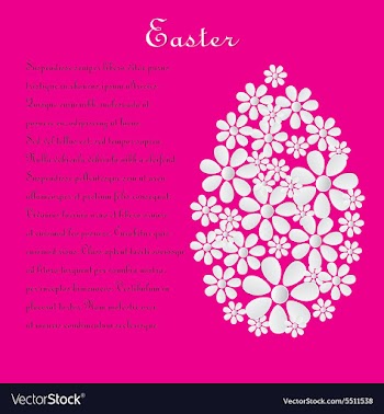 Pink card with the text for Easter vector image