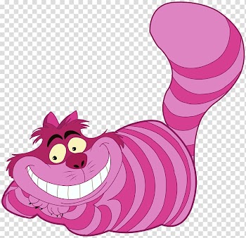 Pink cat on Alice on Wonderland , The Mad Hatter Cheshire Cat Alice in Wonderland , alice in wonderland transparent background PNG clipart