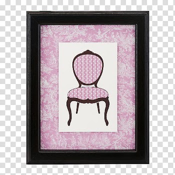 , pink chair with brown wooden frame painting transparent background PNG clipart