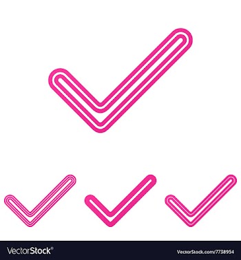 Pink check mark logo design set vector image