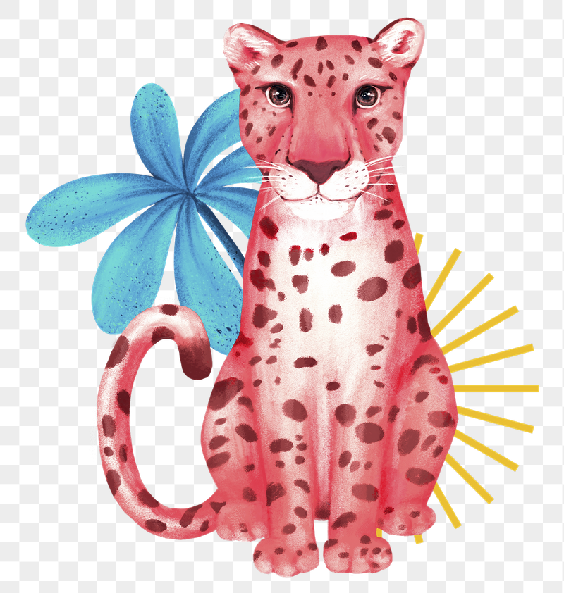 Pink cheetah png sticker, cute | Free PNG Illustration - rawpixel