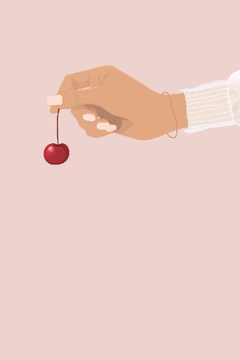 Pink cherry background, fruit border | Free Vector Illustration - rawpixel