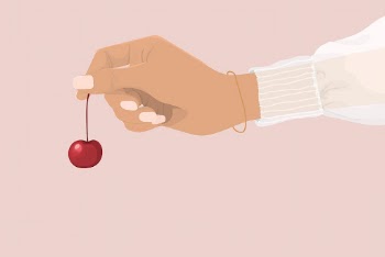 Pink cherry background, fruit border | Free Vector Illustration - rawpixel