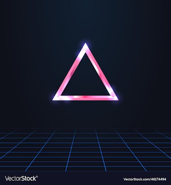 pink chrome geometric sign of the triangle