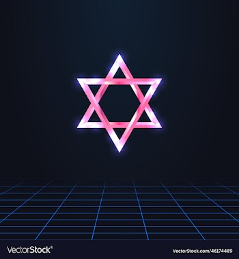 pink chrome religious sign of the star of david