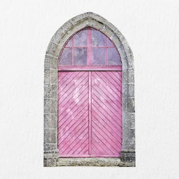 Pink church door clipart, watercolor | Free Photo Illustration - rawpixel