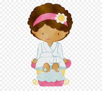 pink clip art cartoon child cake decorating