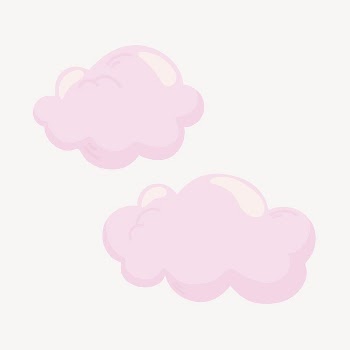 Pink cloud collage element, cute | Free Vector Illustration - rawpixel