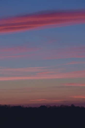 Pink Clouds at Blue Sky during Sunset
