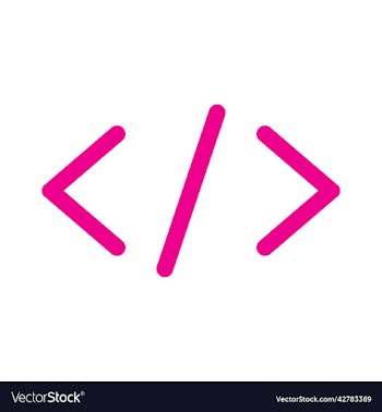 pink code line art icon