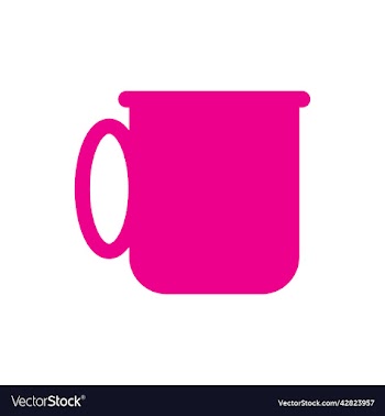 pink coffee cup solid icon