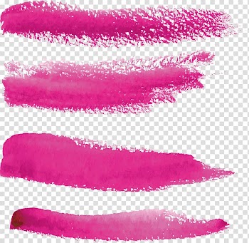 Pink color collage, Ink brush Watercolor painting, Pink Ink transparent background PNG clipart