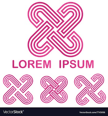 Pink company logo design template set vector image