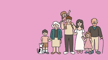Pink computer wallpaper, big family | Free Photo - rawpixel