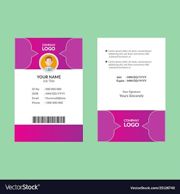 Pink corporate id card 19 vector image
