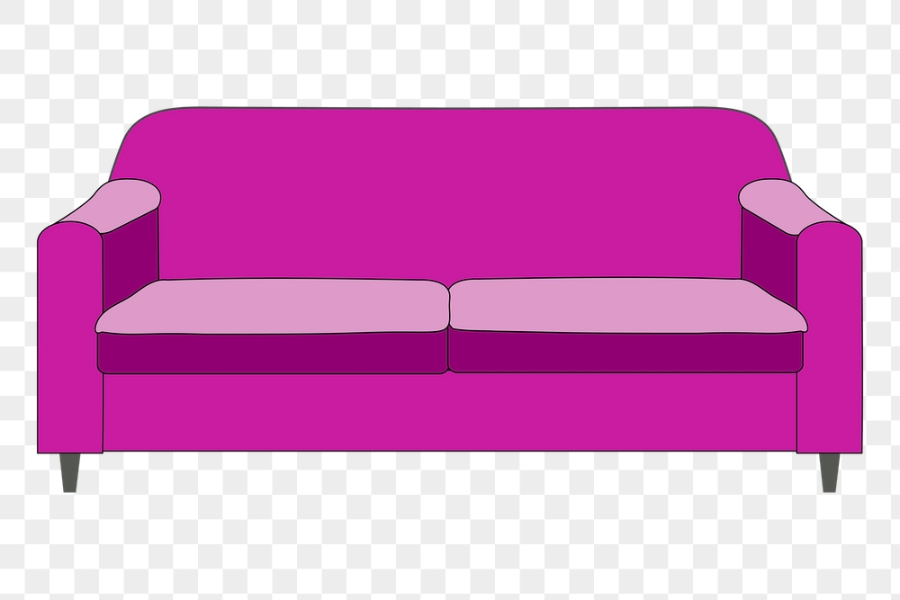 Pink couch png sticker, furniture | Free PNG - rawpixel