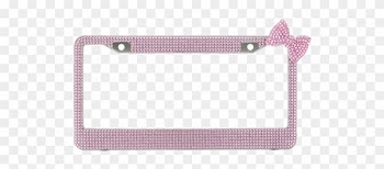 Pink Crystal License Plate Frame With Residence Picture - Pink License Plate Frames