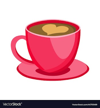 pink cup with hot coffee drink latte and coffee