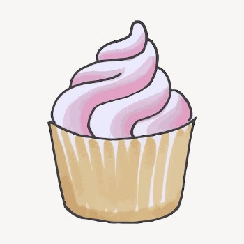 Pink cupcake dessert doodle, food | Free Vector - rawpixel