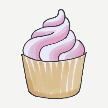 Pink cupcake dessert doodle, illustration | Free PSD - rawpixel