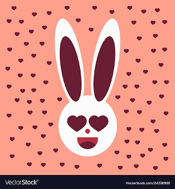 Pink cute bunny pattern vector image