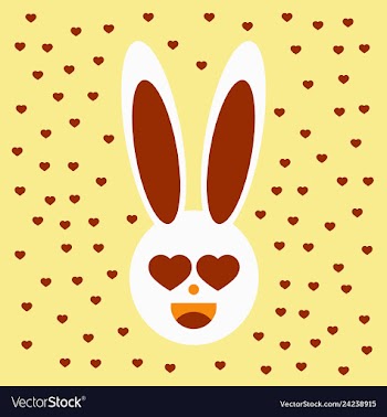 Pink cute bunny pattern vector image