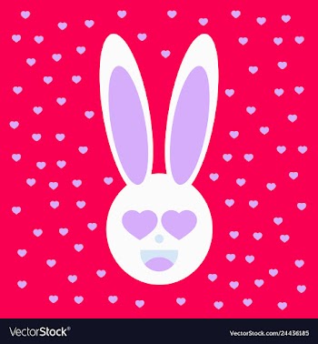 Pink cute bunny pattern vector image